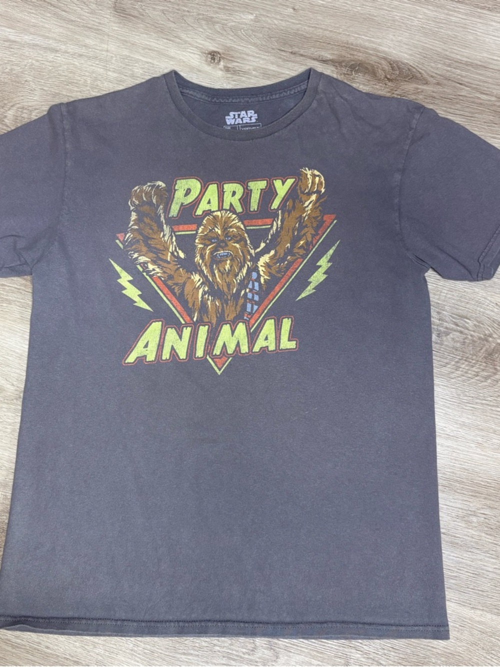 Star Wars Chewbacca Party Animal Graphic Tee - Black with Yellow Accents
